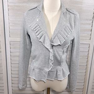 STELLA STARR Moto Style Sweatshirt Gray-Small